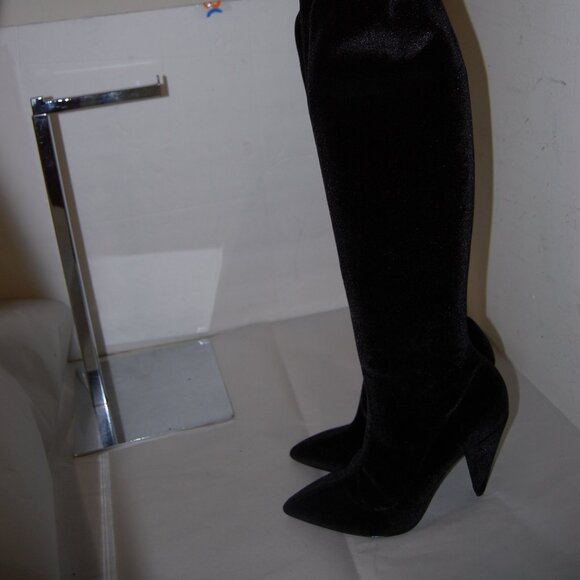 39/8.5 Stella Luna Stretch Velvet Leather Over Knee High Heels Thigh Hight Boots - Picture 11 of 11